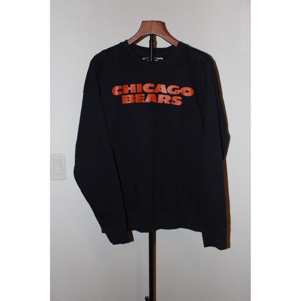 Mitchell & Ness Chicago Bears Crewneck Sweatshirt Navy Blue Orange Size‎ Large